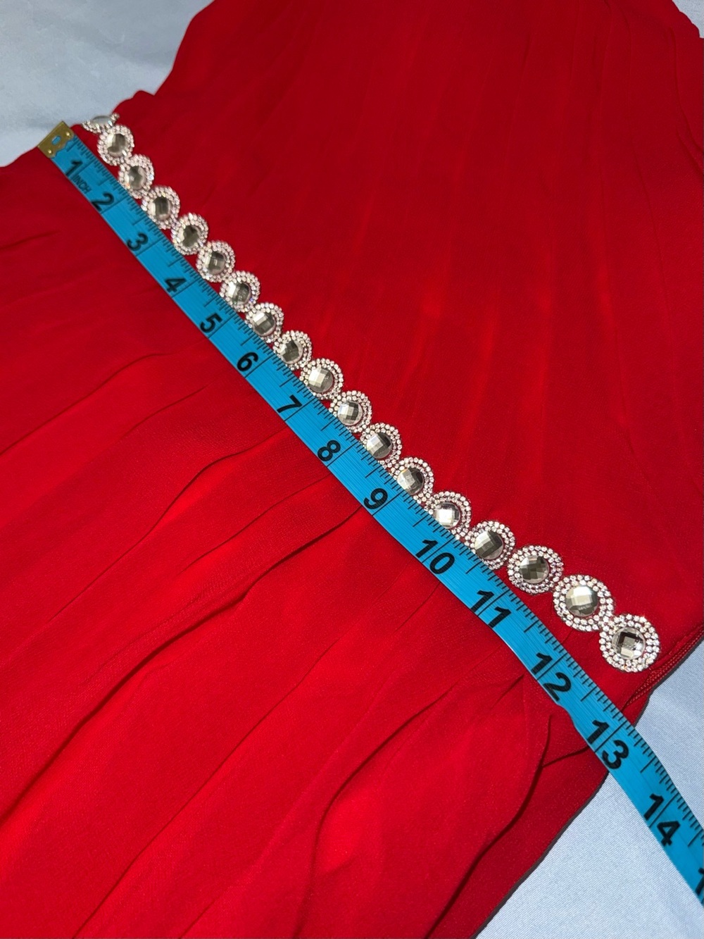 ❤️ Red One-Shoulder Rhinestone High-Low Formal Dress ❤️ - Picture 5 of 8